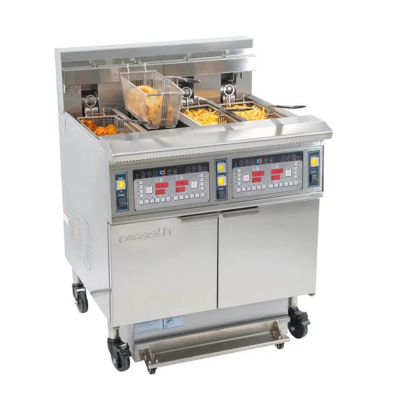 Friteuse électrique avec filtration 4 x 12 litres 17+17kW