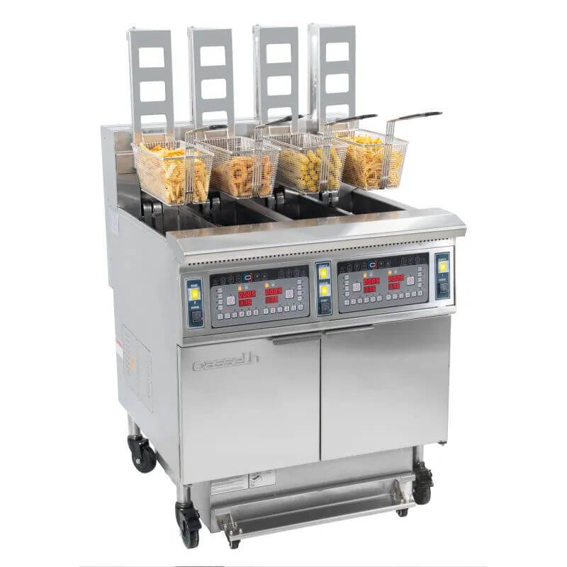 Friteuse électrique avec relevage automatique et filtration 4x12 litres 17+17kW