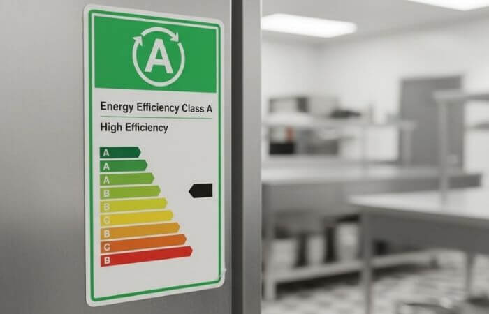 Étiquette énergétique sur un congélateur