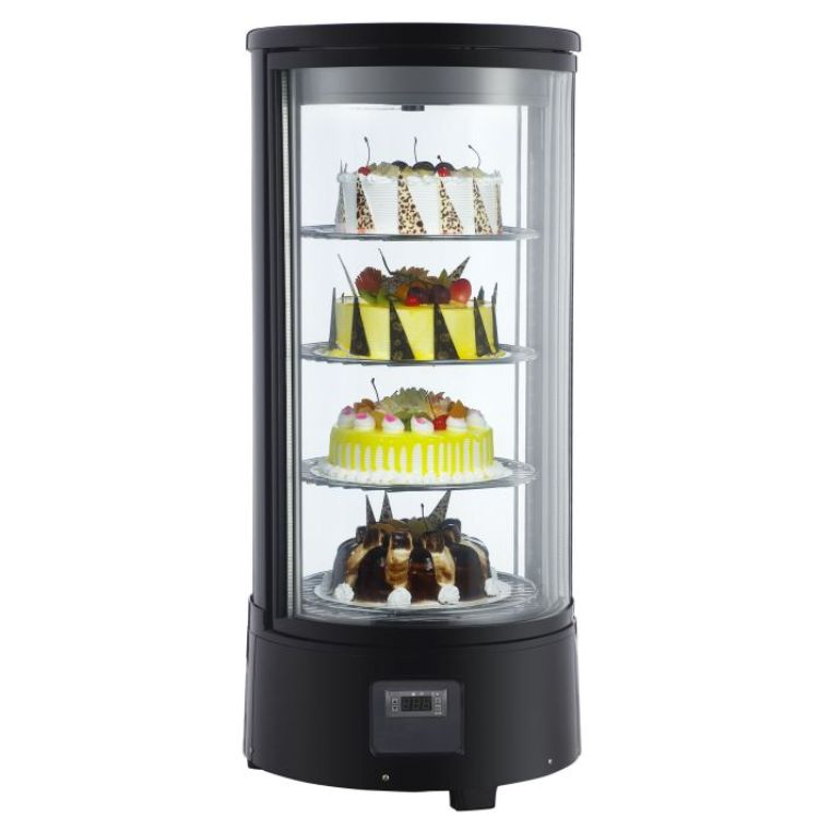 Vitrine Réfrigérée Rotative de Comptoir – 72 Litres – Noir – Combisteel