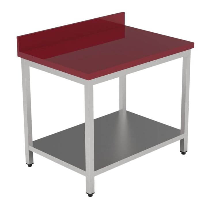 Table de découpe inox avec étagère & plan polyéthylène - 1200x700mm