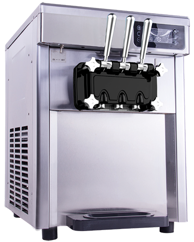 Machine à glaces à l’italienne entraînement par courroie, trois leviers, acier inoxydable